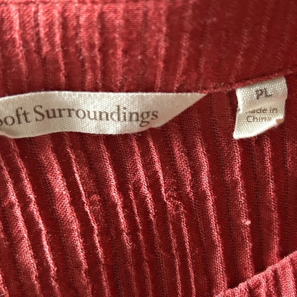 SOFT SURROUNDINGS PL TWO PIECE SET PANTS TUNIC ROSE CRINKLE GAUZE - Picture 9 of 9